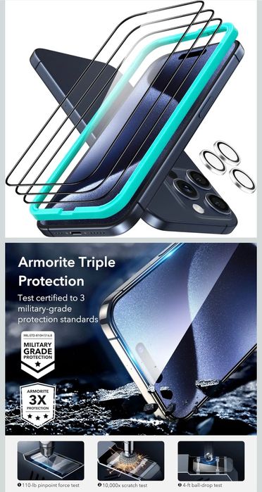 iPhone 15 Pro 3x  Szkło Ekran Aparat 9H