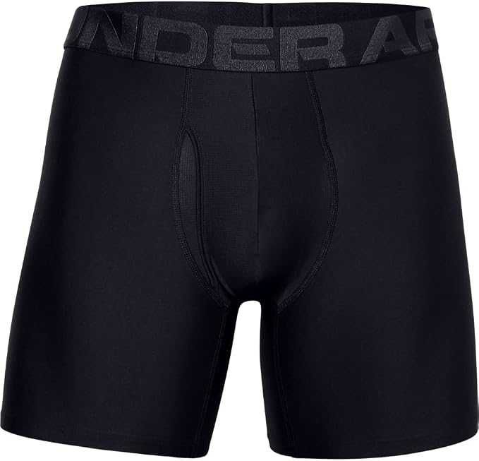 UNDER ARMOUR Tech 6in 2-Pak Bokserki Męskie Czarne SM Bez Szwów 4-Way