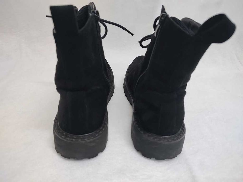 Damskie botki sznurowane trapery na zamek ekoskóra ocieplane roz. 38