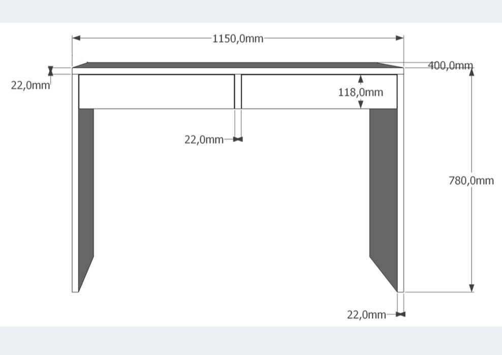 Podwójne biurko dziecięce z krzesłami