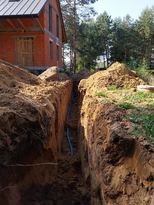 Usługi minikoparką przyłącza instalacje WOD-KAN  woda kanalizacja