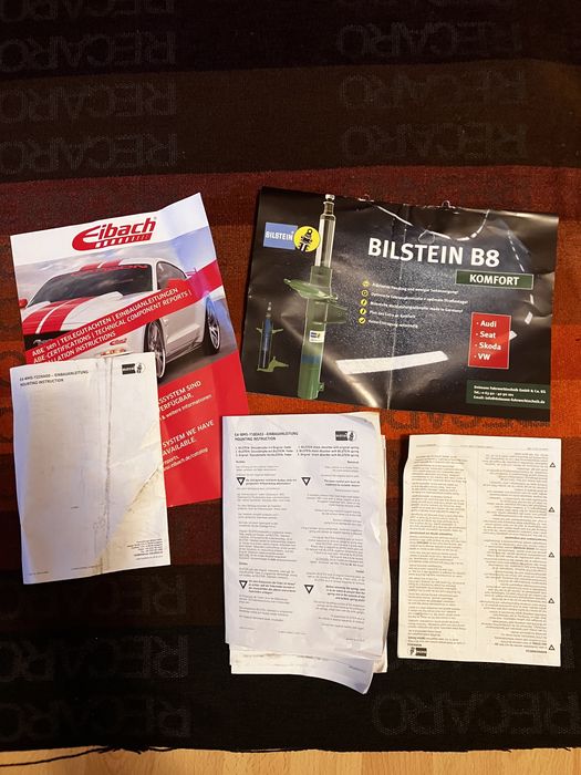 Amortyzatory zawieszenie bilstein b8 komfort audi skoda vw seat eibach
