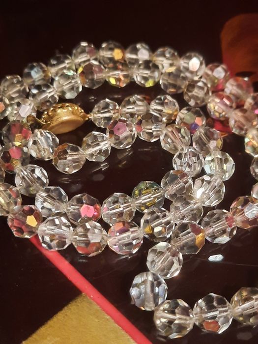 Винтажные бусы ЧССР "Аврора бореалис"