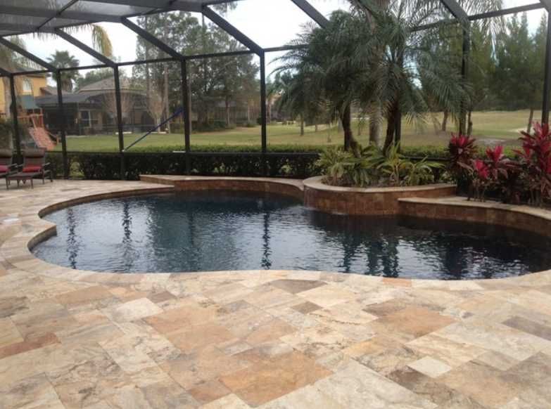 Trawertyn, komplet rzymski, płytki, stopnie, podłoga, ściana, taras