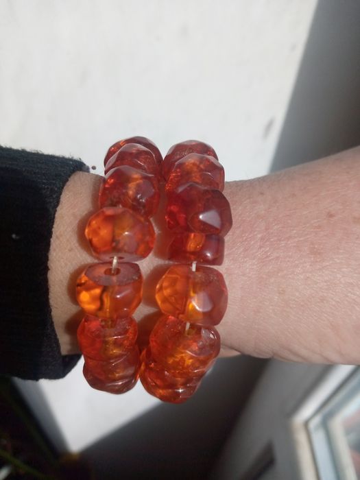 Граньоні буси янтар, вінтаж намисто бруштин