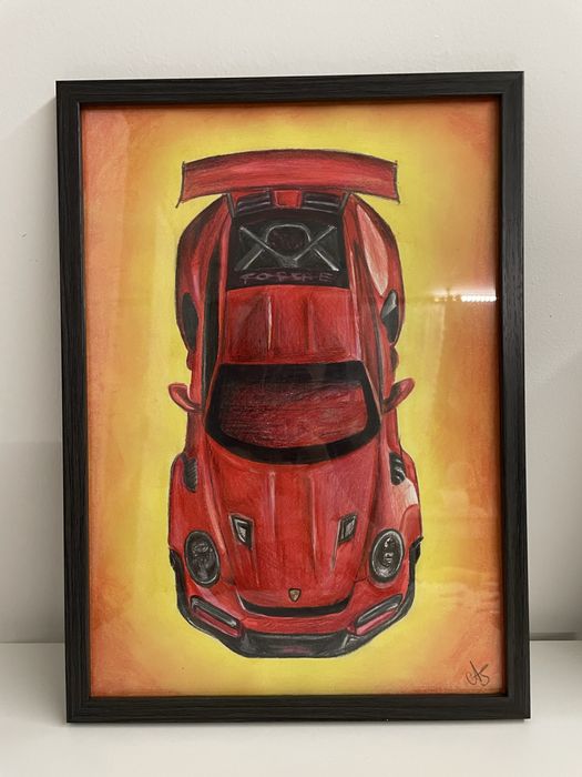 Rysunek czerwone Porsche