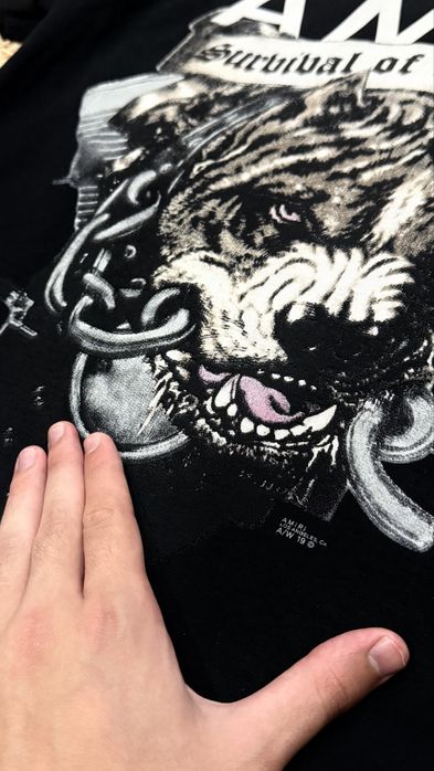 Чёрная футболка amiri dog made in USA амири xl