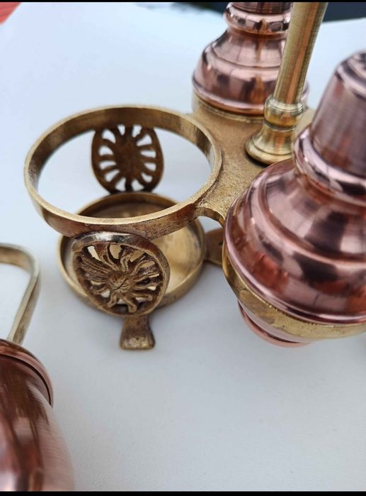 Galheteiro vintage lindíssimo em bronze e latão (ARTIGO ÚNICO)