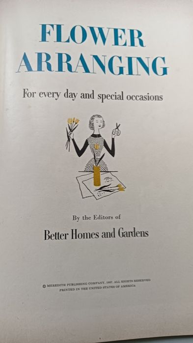 Livro vintage Flower Arranging USA de 1957
