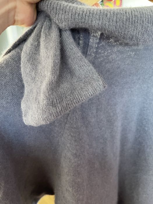 Piękny moherowy sweter z ozdobym kołnierzem vintage