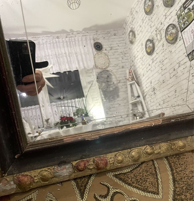 Stare antyczne lustro kryształowe