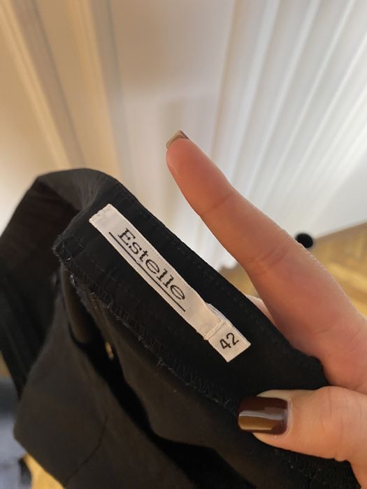 Spodnie damskie czarne 42 XL Estelle proste wysoki stan eleganckie