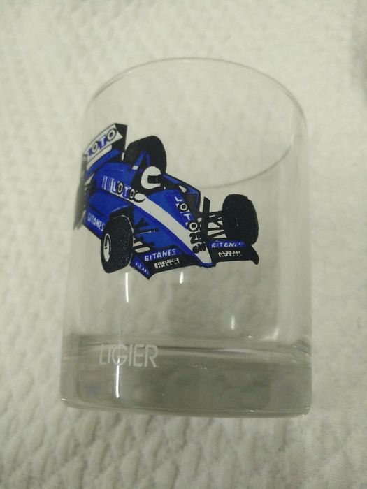 Coleção de 6 copos antigos em vidro formula 1