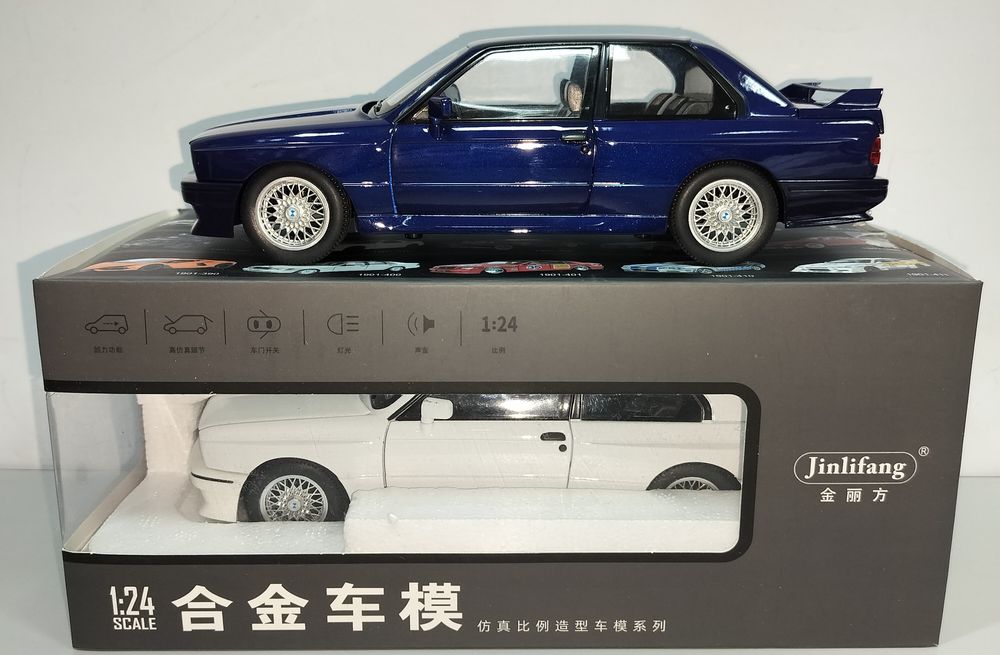 BMW M3 1988 E30 модель 1:24 Jinlifang Металл звук свет