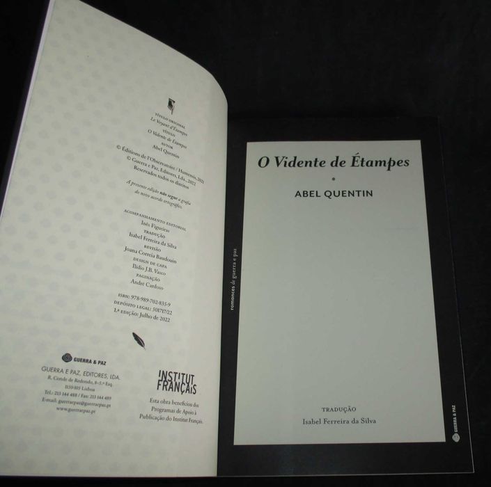 Livro O Vidente de Étampes Abel Quentin