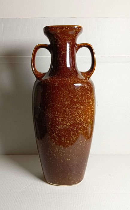 Wazon ceramiczny, brązowy, Bolesławiec