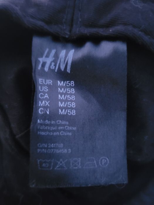Панама H&M унісекс чорна 100% бавовна розмір M (58 см)
