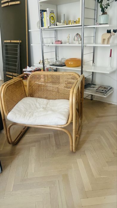 Fotel rattanowy z poduszka