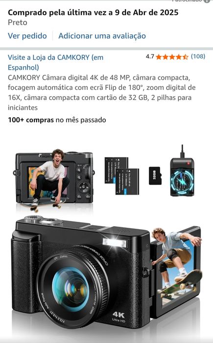 Câmara fotográfica digital 4k Ultra HD Pro
