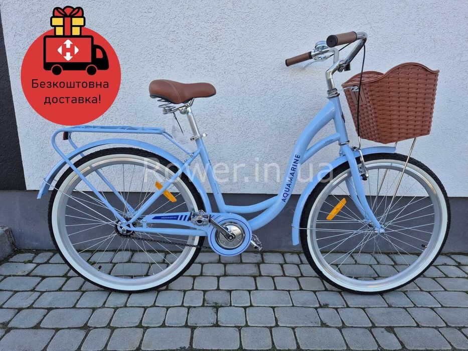 Велосипед дамка з корзиною Dorozhnik AQUAMARINE ST 26" BH рама-17" тем