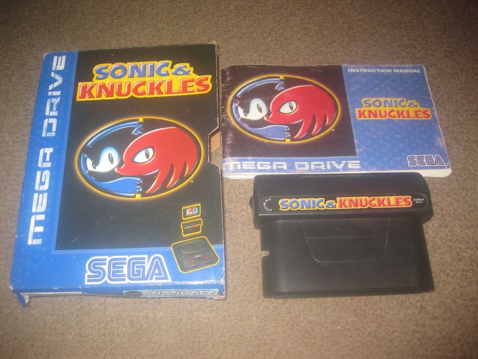 Jogo "Sonic & Knuckles" para Sega Mega Drive/Completo!
