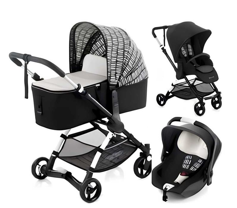 Carrinho de bebe - Conjunto Trio Jané Minnum + Base Isofix +Capa chuva