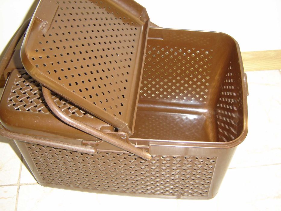 Kosz koszyk piknikowy zakupowy rattanowy prostokątny