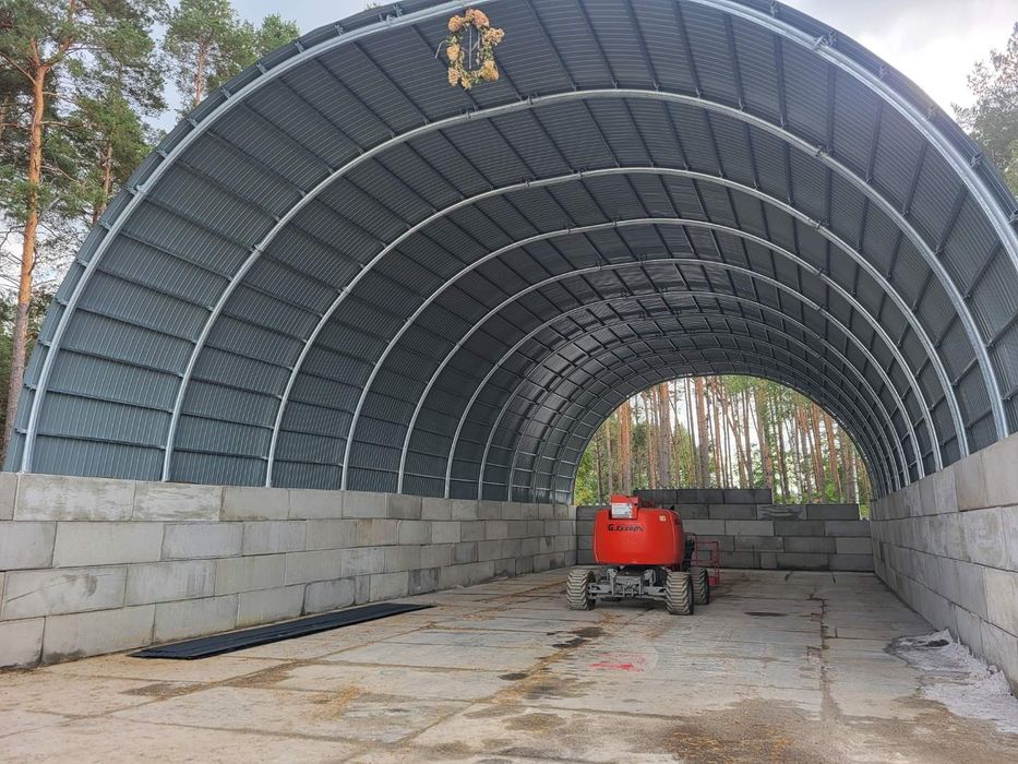 Hala łukowa 12 x 20 garaz wiata na slome maszyny nawozy
