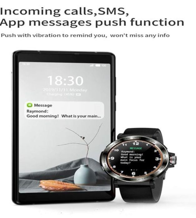 Relógio inteligente s18 desportivo impermeável com notificação *Novo*