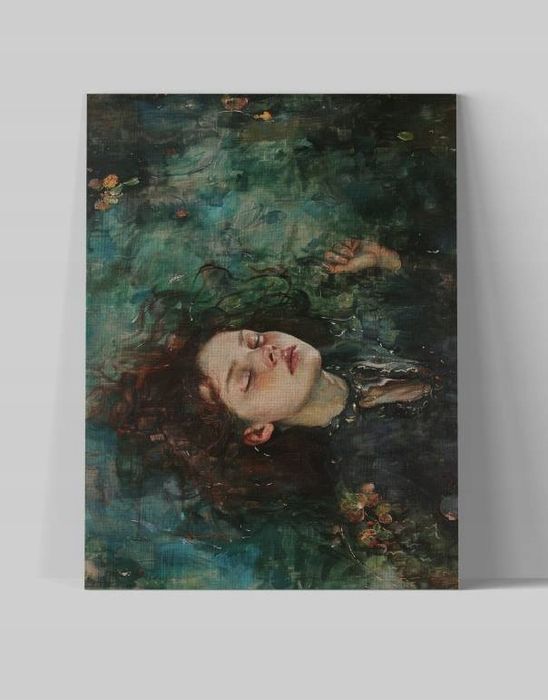 Obraz na płótnie "Kobieta w wodzie" 30x40 cm - Surrealizm do salonu
