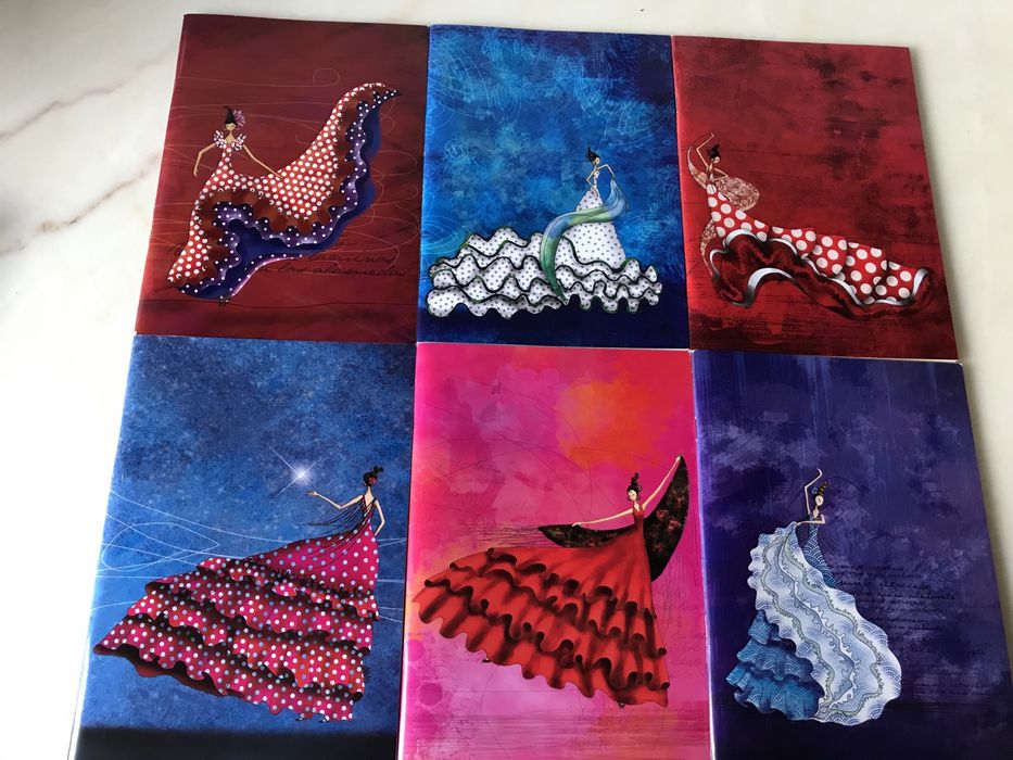 Cadernos/blocos lisos NOVOS A5 - Flamenco, Sevilhanas- vários desenhos