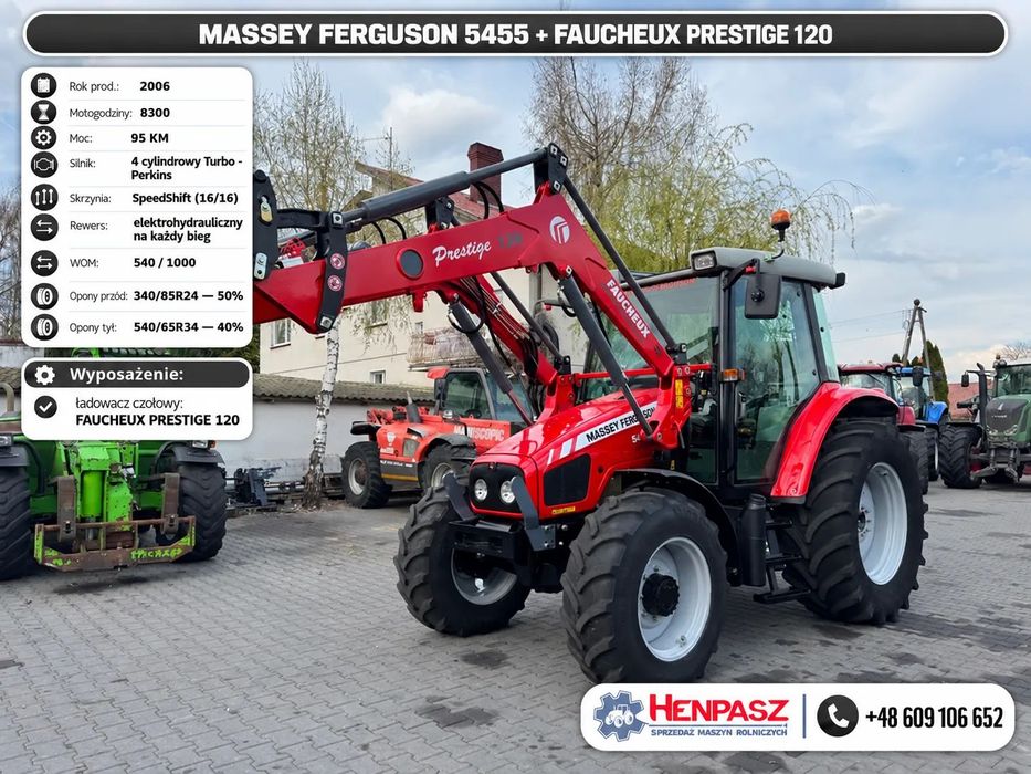 Massey Ferguson 5455 + FAUCHEUX PRESTIGE 120
