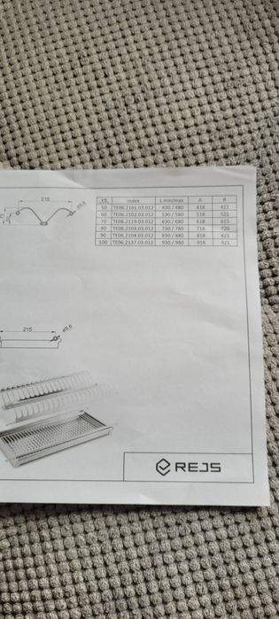 Ociekarka susznik na naczynia 60cm Rejs Prima