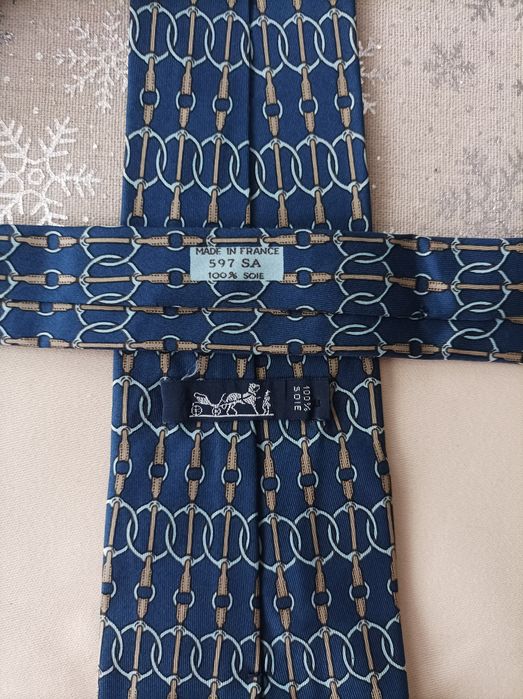Hermes krawat jedwabny oryginalny