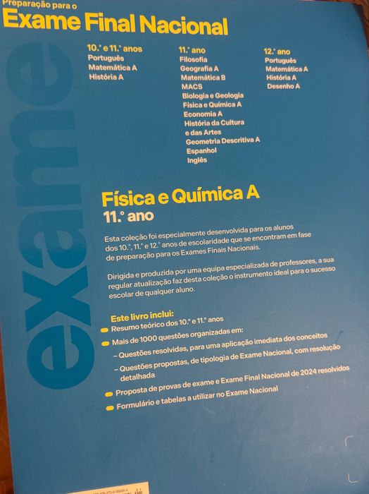 Livro novo 2025 preparação exame fq-11ano porto editora