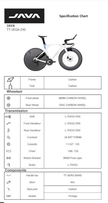 Bicicleta Triatlo TT - Java Vega TT