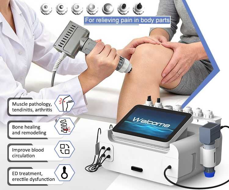 Máquina 3 em 1: Terapia ondas de choque/eletroestimulação/pressoterapia