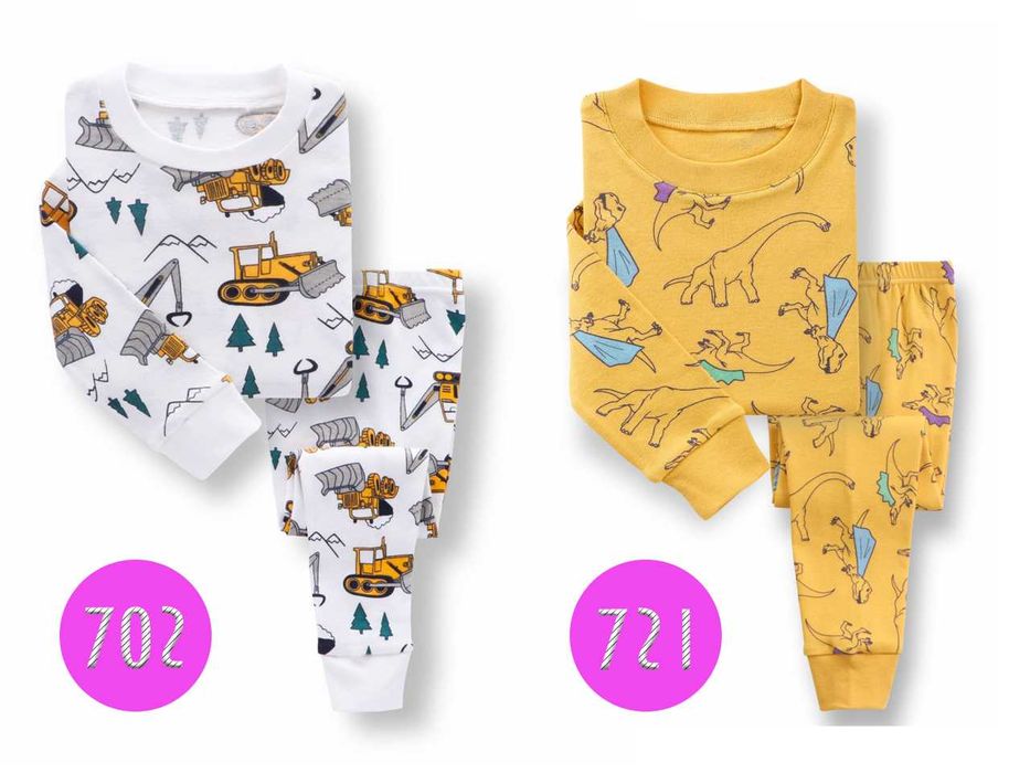 Піжами дитячі на хлопчика від 1-9 років. Модні малюнки. 12 моделей