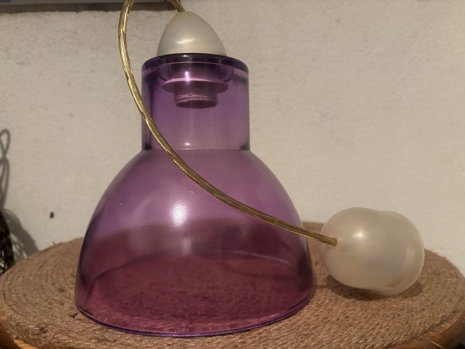 Candeeiro de vidro lilás