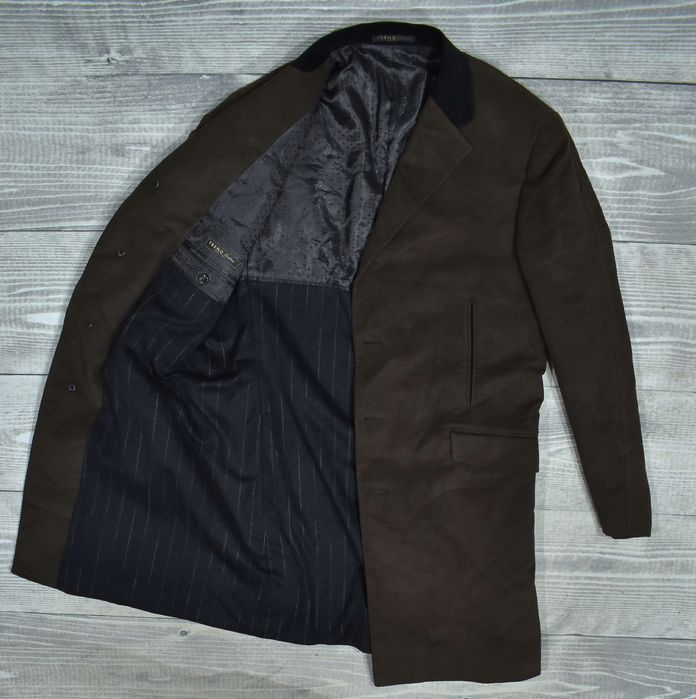 Corneliani Trend Brązowy Bawełniany Płaszcz Z Wełnianą Podszewką 52