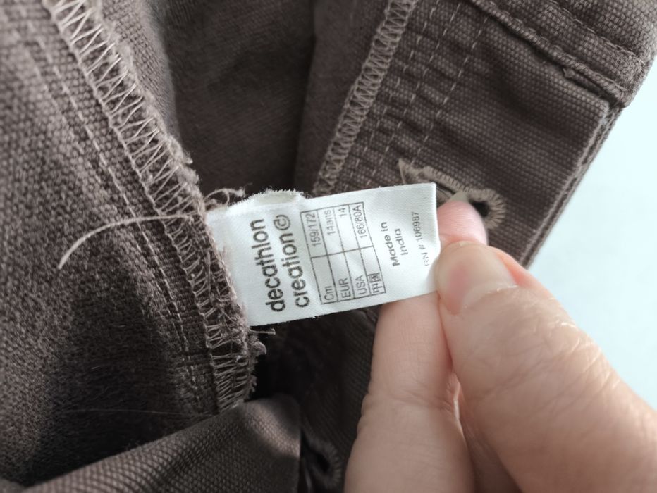 Decathlon Quechua 38 M bojówki brąz low waist cargo regular fit bawełna trekking