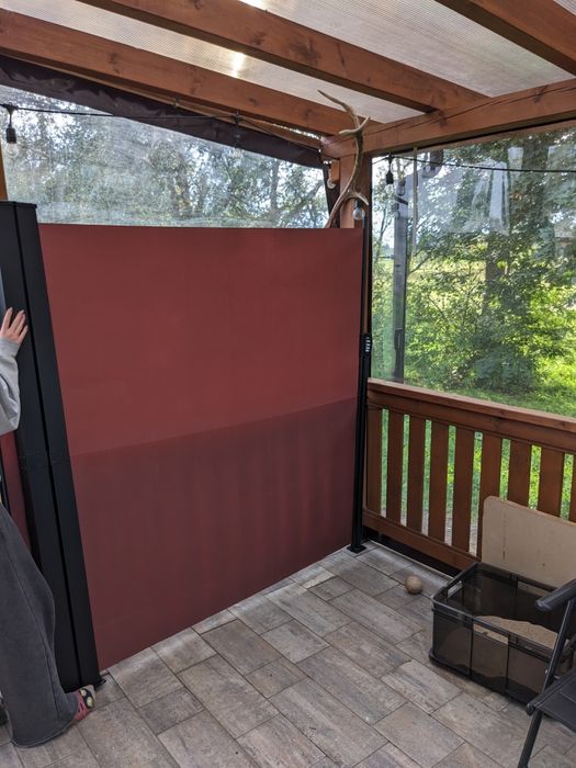 Markiza boczna zwijana na taras 180x600cm+ Gratis stelaż do parasola