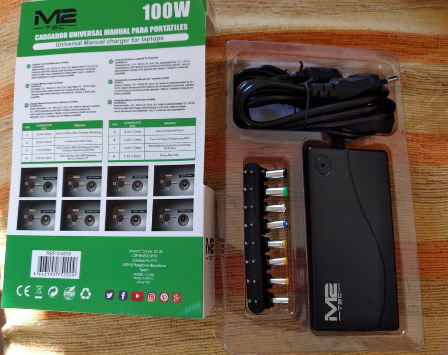 M2TEC Carregador M2 Tec V-4319 para Portátil Universal 100W