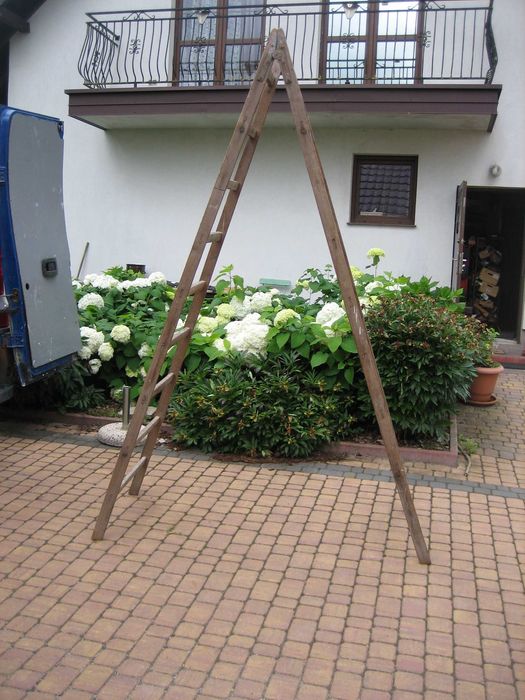 Drabina drewniana rozkładana 9 szczebli