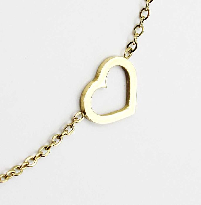 Damska bransoletka stal chirurgiczna złota nieskończoność serce B952