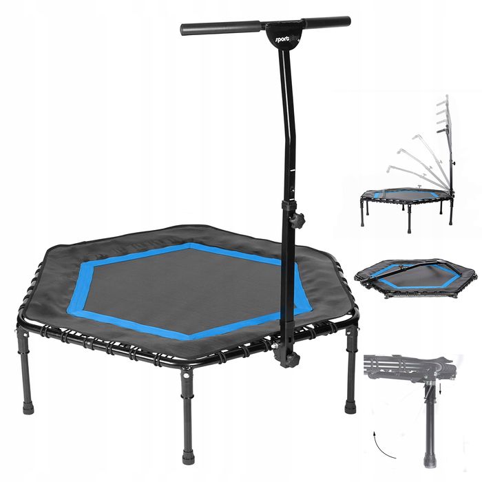 SportPlus Trampolin Fitness 111x124x90-115cm, do 130kg, składane