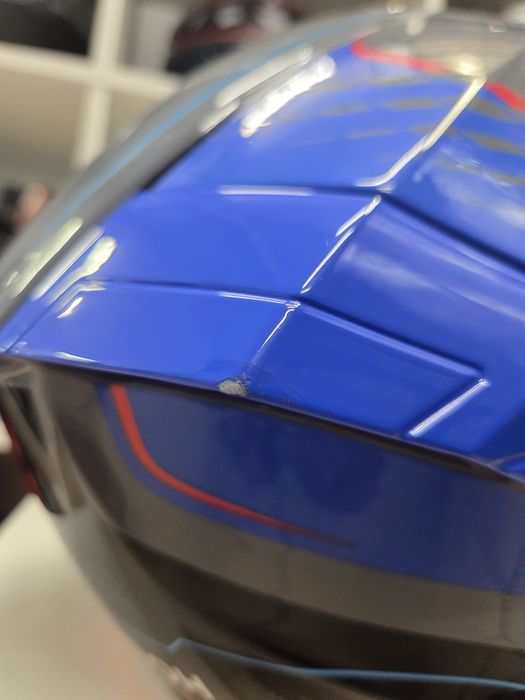 Kask motocyklowy matryx szaro niebieski nitegralny roz S