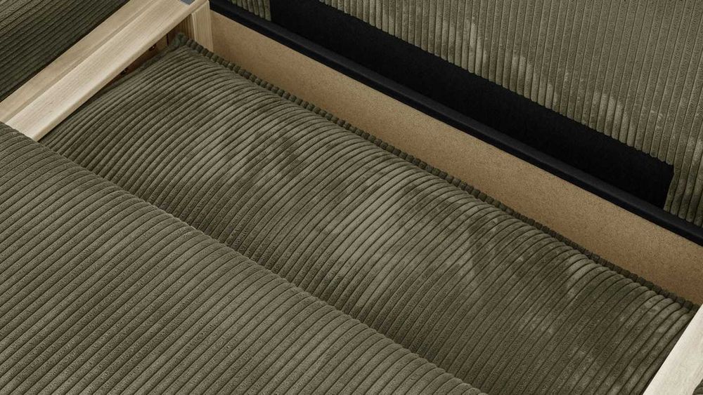 NOWY piękny narożnik modny tk. sztruks kolor zielony DOSTĘPNY OD RĘKI