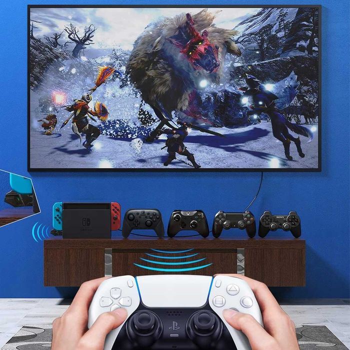 NALACAL Bezprzewodowy kontroler Adapter do PS5/4/3, Windowns
