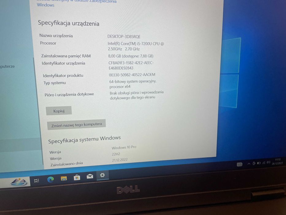 Dell E5580, i5-7200U, 8gb, 240ssd